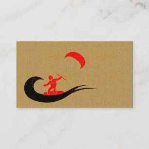 Un carte de visite frais de kitesurf de carton