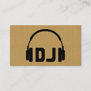 Un carte de visite frais d'icône d'écouteur du DJ