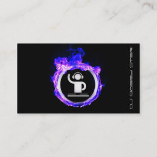 Un carte de visite frais du DJ de flamme bleue