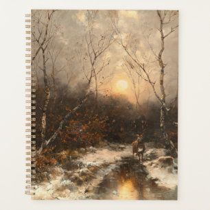 Un cerf en forêt au clair de lune - Désiré Thomass