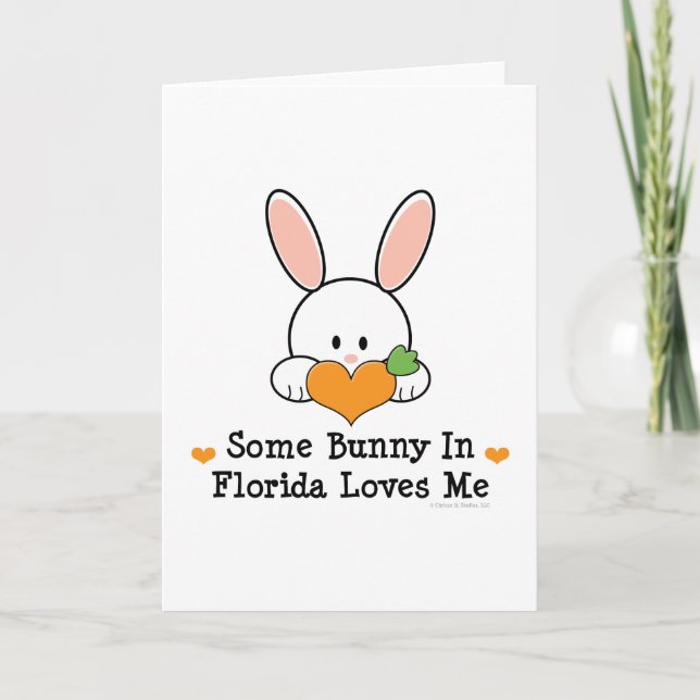 Un certain lapin en Floride m'aime carte de voeux (Devant)