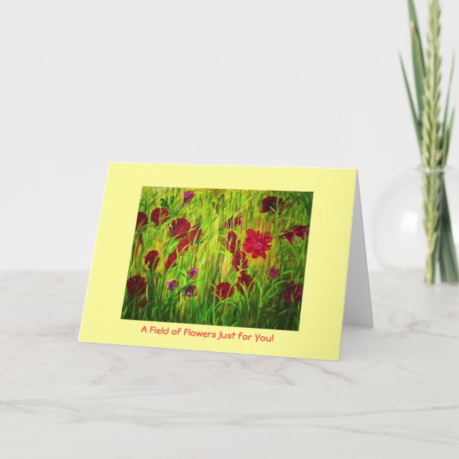 Un champ des fleurs juste pour vous - carte pour (Devant)