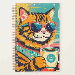 Un chat de dessin animé de style rétro en verre de