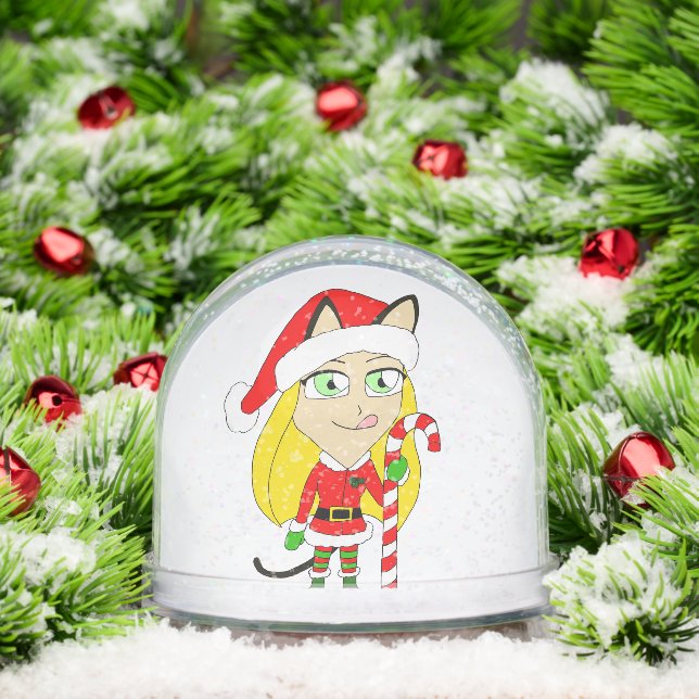 un Chibi catgirl de Noël Ornement en céramique (Noël)