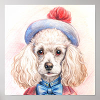 Un Chien À La Mode Habillé Dans Une Affiche Humain