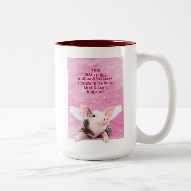 Un Chien Croyait Une Mug À Café À Deux Tons (Droit)