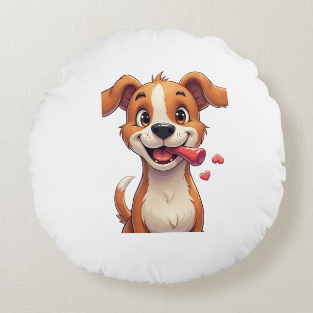 Un chien souriant Coussin Cushion (Devant)
