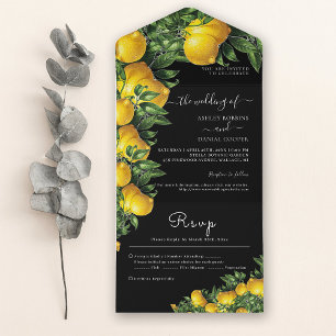Un Citron à thème Mariage noir tout en une invitation