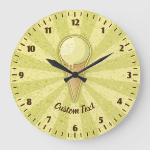 Un cône de crème glacée de balle grande horloge