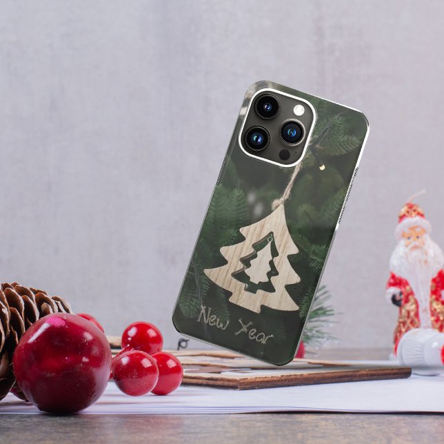 Un Coque iphone de Noël en bois (A Wooden Christmas tree Iphone cases)