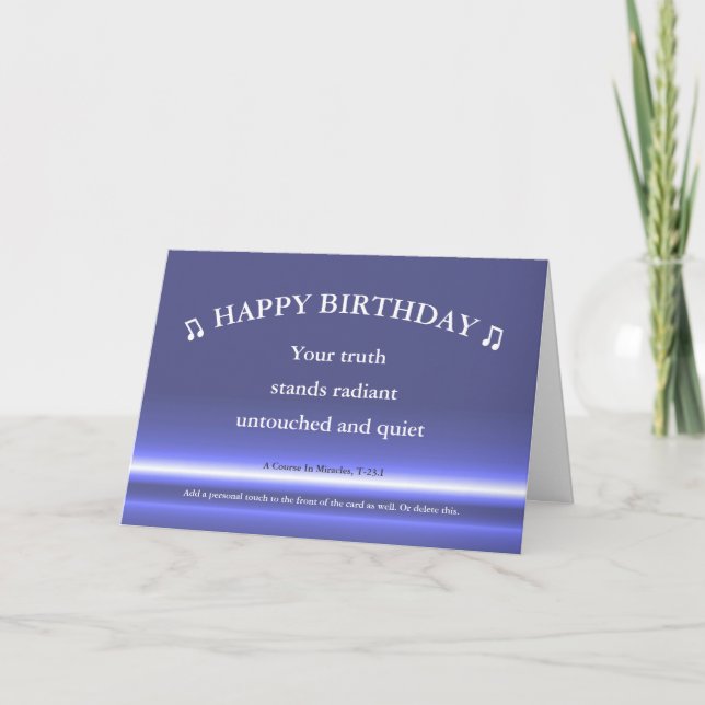 Un Cours En Miracles Carte Anniversaire Vérité Sta (Devant)