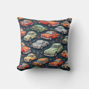 Un coussin avec des voitures mignonnes
