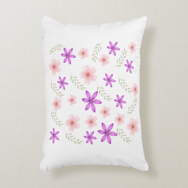 Un Coussin fleuri en coton (Devant(Vertical))