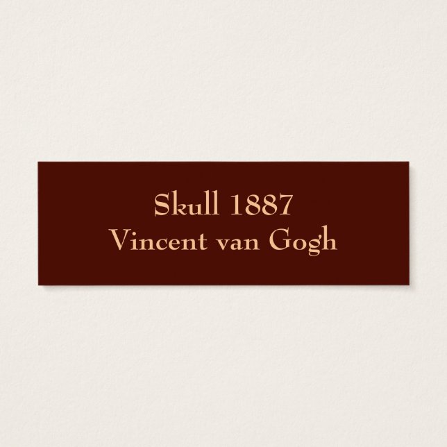 Un crâne par Vincent van Gogh (Dos)