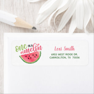 Un dans un Étiquette de adresse melon - rose