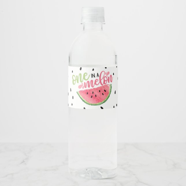 Un dans un Étiquette de bouteille d'eau Melon (Devant)