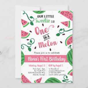 Un Dans Un Melon Anniversaire Fête Invitation