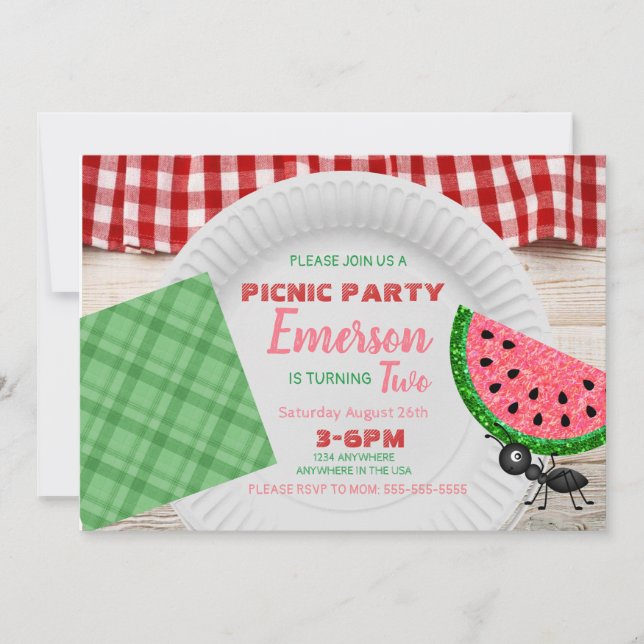 Un dans un melon, invitation à la pastèque, pique- (Devant)