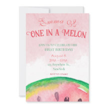 Un dans un melon Invitations de 1er anniversaire a