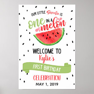 Un dans une Affiche de bienvenue Melon - Rouge