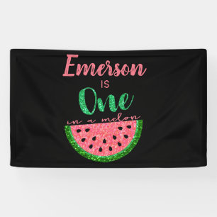 Un dans une pastèque Melon Première bannière d'ann
