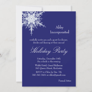 Un Décalage De Fêtes Bleues Invitation Flocon De N