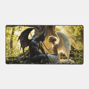 Un démon d'ange foncé clair interdit l'art amoureu