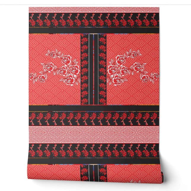 un design de papier peint rouge et noir (Déroulement)