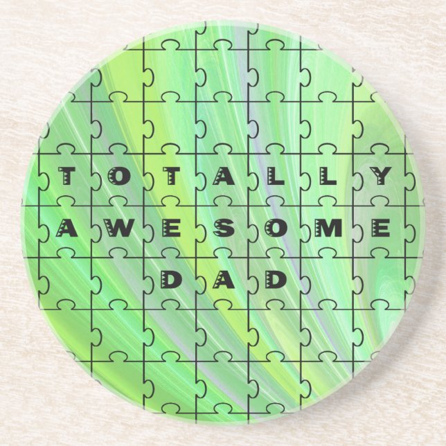 Un Dessous de verre Vert Papa Totalement génial (Devant)