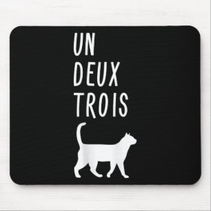 Un Deux Trois Cat Shirt Funny French Teacher Gift Mouse Pad