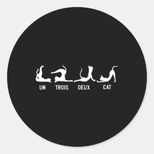 Un Deux Trois Cat Shirt Women Cool Cats And Kitten Classic Round Sticker