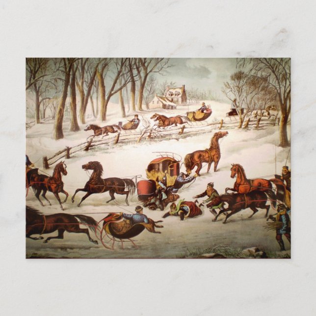 Un déversement sur la carte de vacances de neige (Devant)