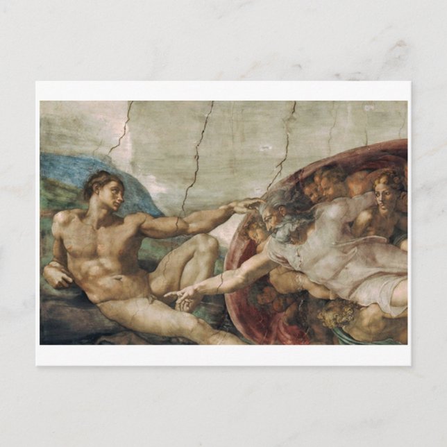 Un dieu curieux. Carte postale (Devant)