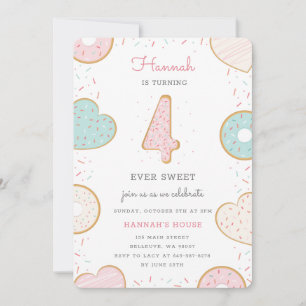 Un Donut Four Anniversaire invitation rose