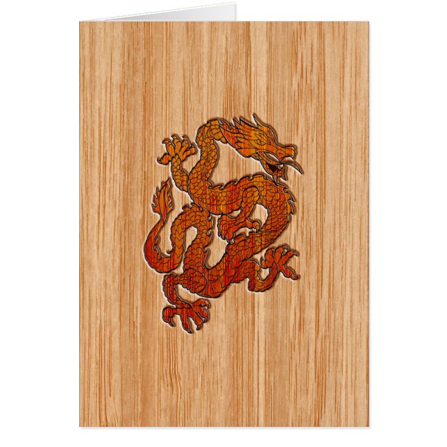 Un dragon rouge sur Bambou comme (Devant)