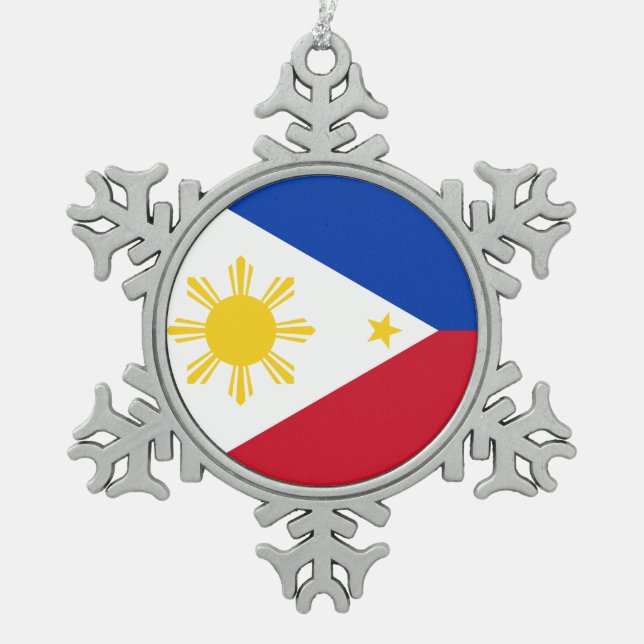 Un drapeau philippin avec un ornement de flocon de (Devant)