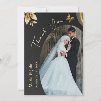 Un élégant Carte de remerciements photo de mariage