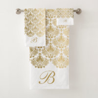 Un élégant motif aux damas florales blanc or