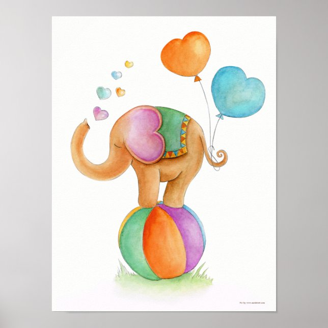 Un éléphant de cirque lunaire sur une affiche de p (Devant)