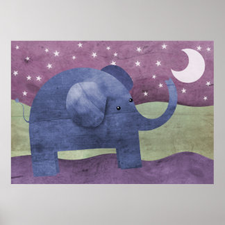 Un éléphant souhaite sur une étoile - affiche