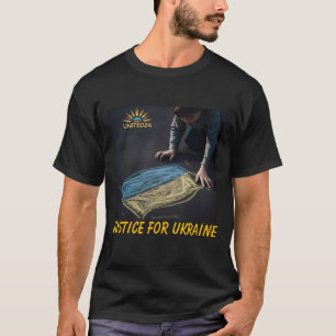 Un enfant tire un t-shirt Ukraine Drapeau United24