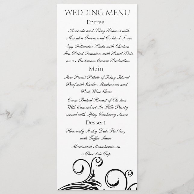 Un événement de Cravate noire - Cartes de menu (Devant)