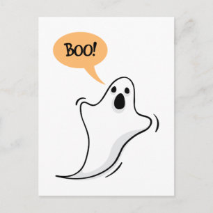 Un fantôme de dessin animé qui dit Boo ! carte pos