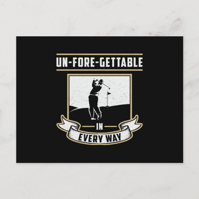 Un-Fore-Gettable Every May Golf Golfer Funny Gift Postcard (Front)