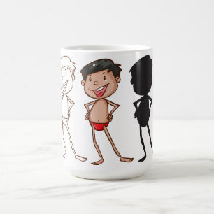 Un Garçon Coloré Croque La Mug De Café