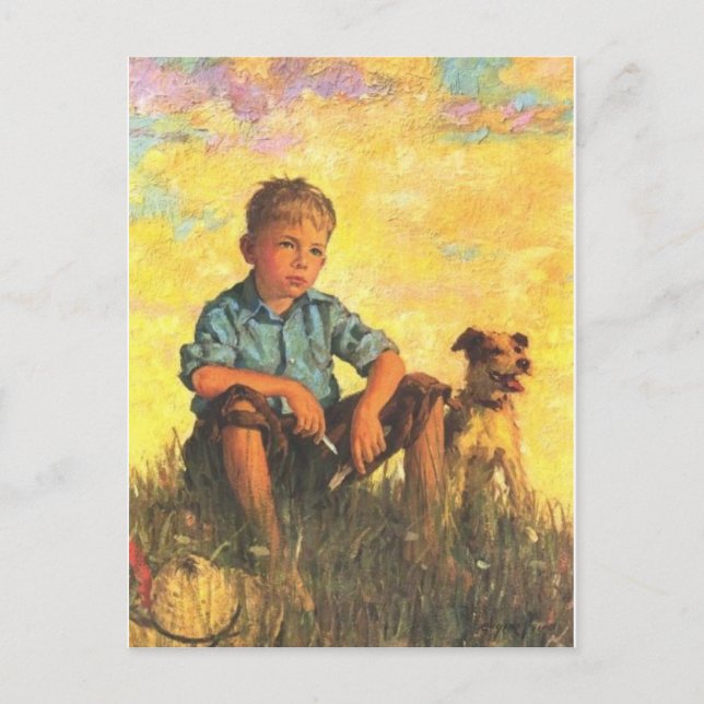 Un garçon et sa carte postale de chien (Devant)