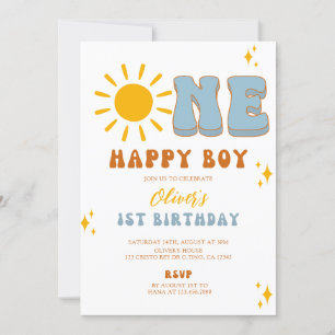 Un garçon heureux premier Invitation d'anniversair