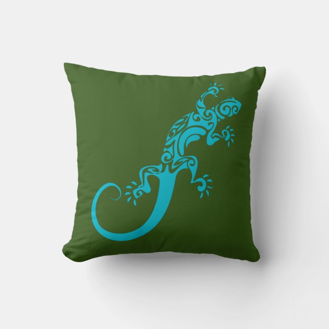 Un gecko bleu comme animal de compagnie. Oreiller  (Recto)