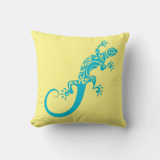 Un gecko bleu comme animal de compagnie. Oreiller 