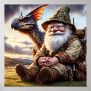 Un guerrier nome Poster avec son dragon